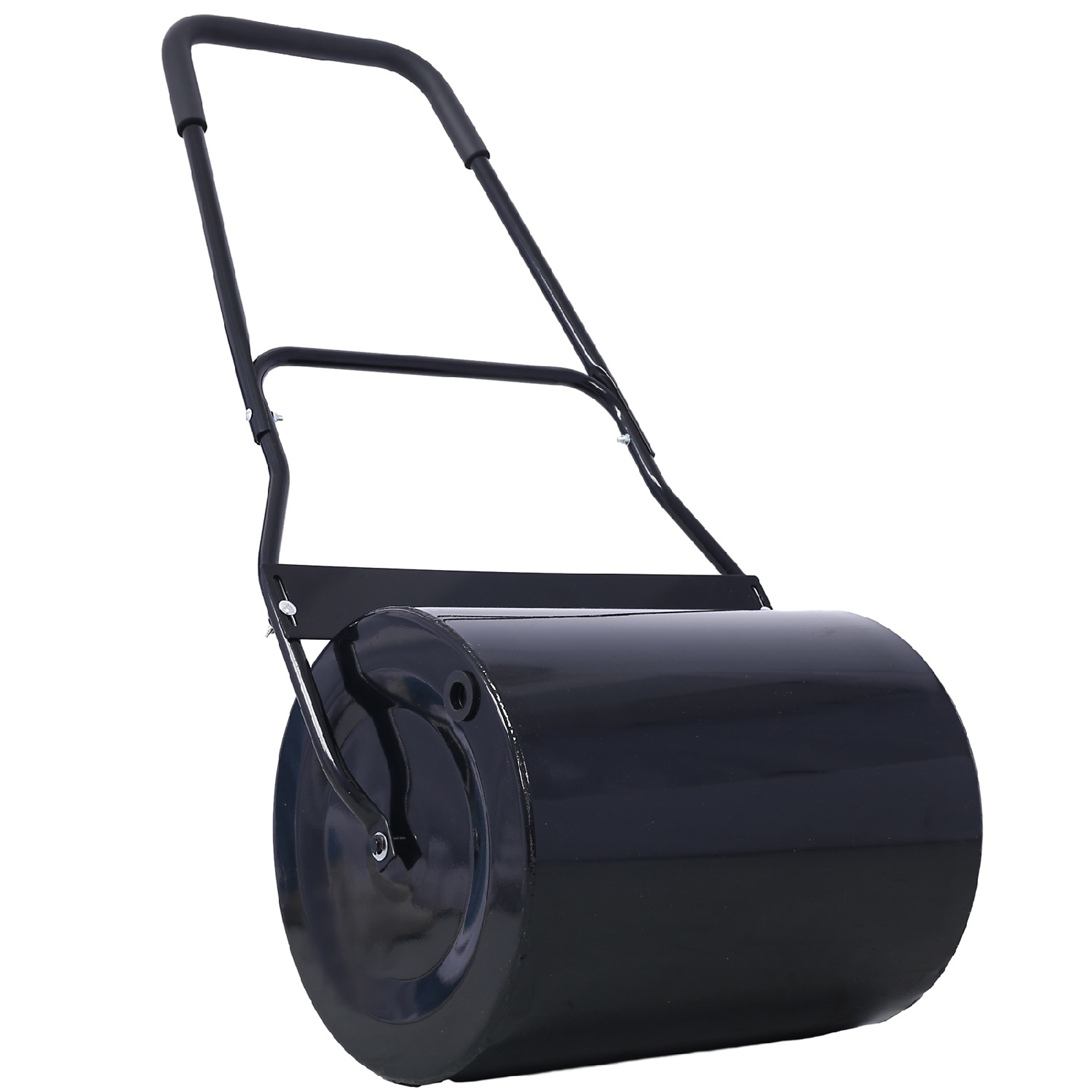 BlackTeck Lawn Roller — 16 Gal., 19.5in. Steel Drum, Push/Pull/Tow Behind, Water/Sand Filled, Black, Model# N2-122200